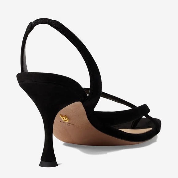 Veronica Beard black Suede Merrit Square Toe Slingback Sandals Kitten Heel 7.5 - Picture 5 of 5